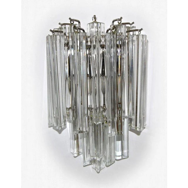 1990s Venini Italian Triedi Glass Wall Sconces - a Pair For Sale - Image 5 of 12