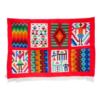 Vintage Berber Kilim Traditional Folk Art Wall Hanging from Gafsa, 1963 For Sale