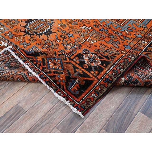 Vintage Persian Heriz Medallion Rug, Rust, 1960s For Sale - Image 10 of 12
