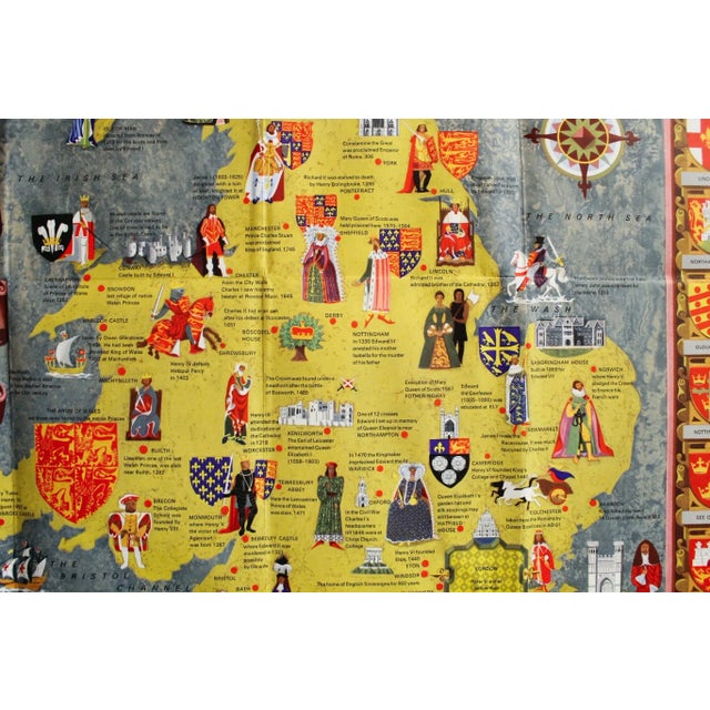 Illustration 1957 British Travel Poster, a Map of Royal Britain and Ireland For Sale - Image 3 of 4