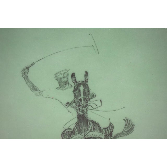 Paul Brown Polo Pencil on Acetate Drawing 16 For Sale - Image 4 of 4