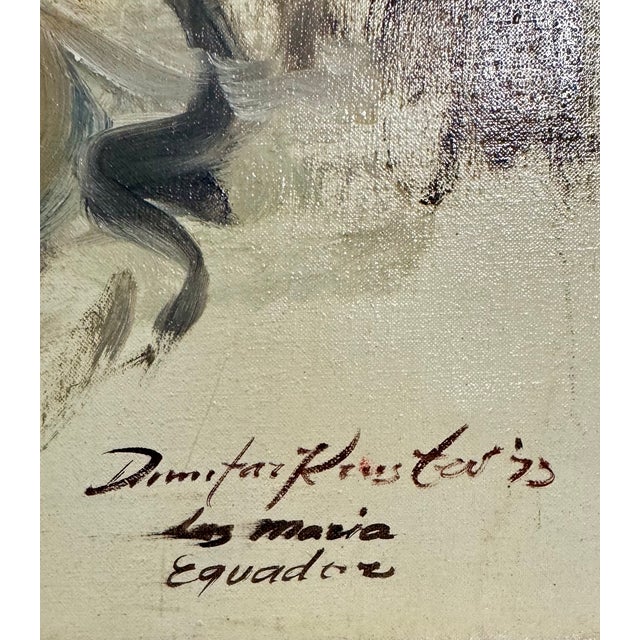 Dimitar Krustev – Las Maria, Ecuador – 1973 Original Oil on Canvas, Bulgarian-American Modernist For Sale In Seattle - Image 6 of 10