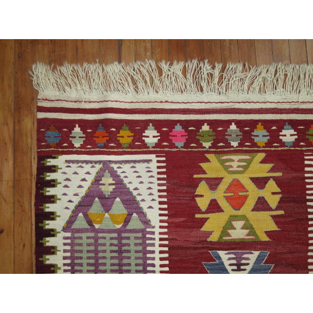 Early 21st Century Vintage Turkish Kilim For Sale - Image 5 of 6