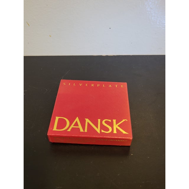 1990s Dansk Two Turtle Doves Silverplate Christmas Ornament For Sale - Image 5 of 9