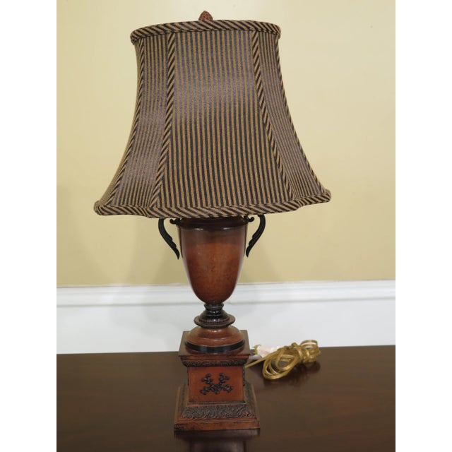 Metal 1990s Decorative Toleware Urn Table Lamp W. Shade For Sale - Image 7 of 7