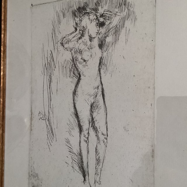 Vintage Original Art Print of Etching With Drypoint “ Binding the Hair “ by James McNeill Whistler ( 1834 - 1903 ) For Sale In Chicago - Image 6 of 12