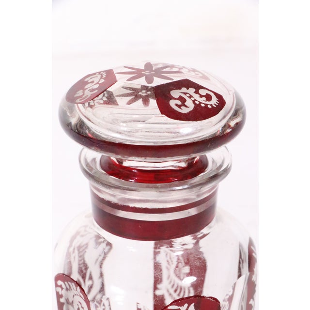 Early 20th Century Bohemian Ruby to Clear Glass Preserve Jar For Sale - Image 10 of 10