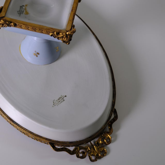 Vintage Porcelain Centerpiece with Gilded Bronze Frame from Limoges, 1950s For Sale - Image 18 of 18