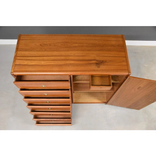 Wood Danish Modern Style Teak Armoire Dresser For Sale - Image 7 of 10