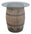 Vintage Oak Wine Barrel Table W. Glass Top For Sale