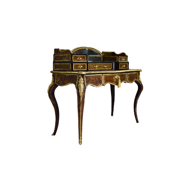 19th Century Fine French Ladies Bonheur Du Jour Bronze Mounted Desk Timeless Elegance For Sale - Image 12 of 12