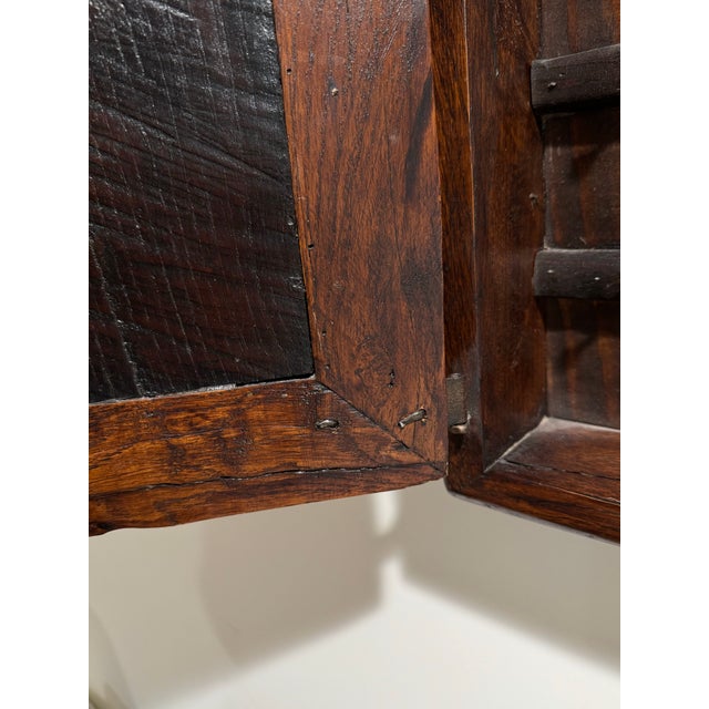 Antique Rustic Wooden Wall-Mounted Key Cabinet, 9 Hooks For Sale - Image 9 of 12