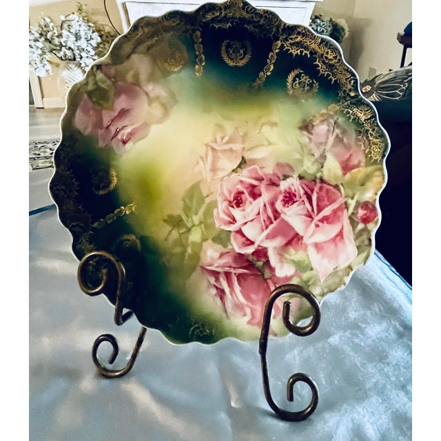 Antique Hand Painted Austrian Porcelain Plate #5806 For Sale - Image 4 of 11