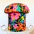 Not Yet Made - Made To Order Mushroom Ottoman in Colorful Floral Mid Century Vintage Fabric For Sale - Image 5 of 15