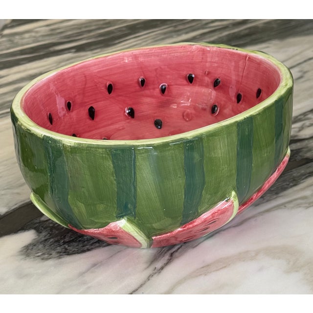 Vintage Trompe L’Oleil Watermelon Bowl For Sale - Image 9 of 13
