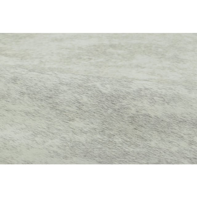 Rug & Kilim’s Contemporary Cowhide Rug With Stripes in Soft White & Gray Tones For Sale In New York - Image 6 of 9