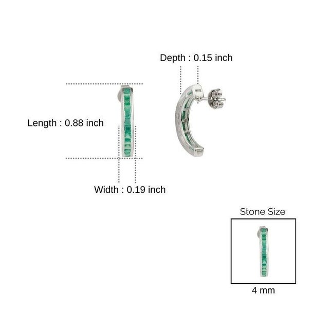 Contemporary Green Onyx Everyday Half Hoop Earrings, A Pair For Sale - Image 6 of 11