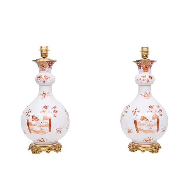 Large Hand Painted Chinoiserie Table Lamps, France, 1950s, Set of 2 For Sale - Image 6 of 11