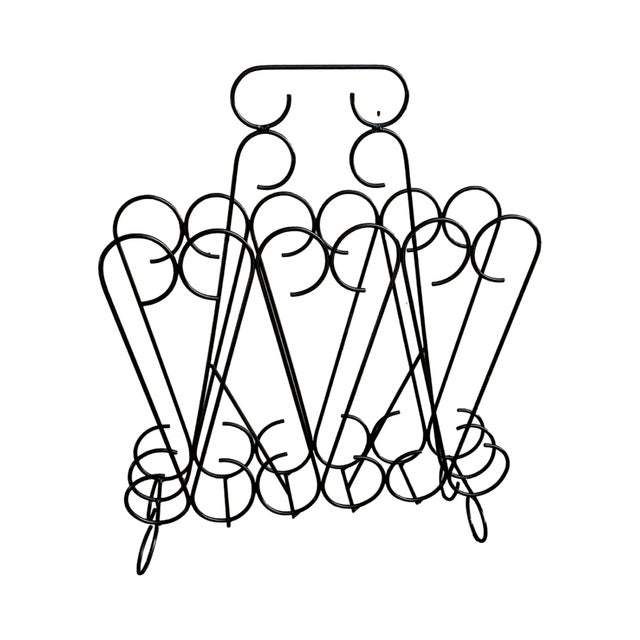 Openwork Metalwork Newspaper Rack, Belgium 1970s For Sale - Image 4 of 12