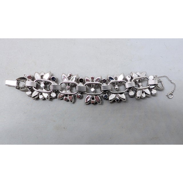 1960s Vintage Verified Delizza & Elster Faux-Garnet Link Bracelet For Sale - Image 5 of 5