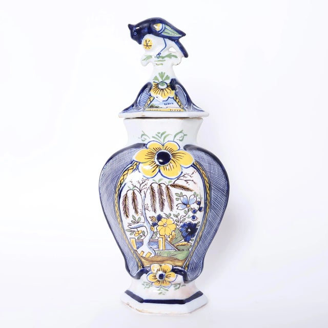 Mid 18th Century Delftware Group of Five Antique Dutch Urns and Vases For Sale - Image 5 of 12