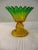 Vintage Marigold & Green Flash Glass Flower Dessert Glasses, S/10 For Sale In West Palm - Image 6 of 7