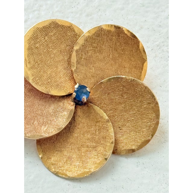 Vintage Mid Century Carl Art 10k Gold Dogwood Blossom Seed Pearl Brooch Pin For Sale - Image 9 of 12