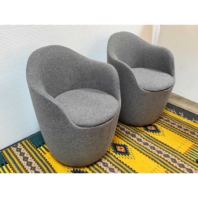 Modern Hlynur Atlason for Design Within Reach Lína Swivel Dining Chairs, Pair For Sale - Image 3 of 14