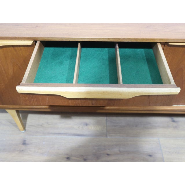Brown Mid Century Modern Vintage British Teak Sideboard Credenza For Sale - Image 8 of 14