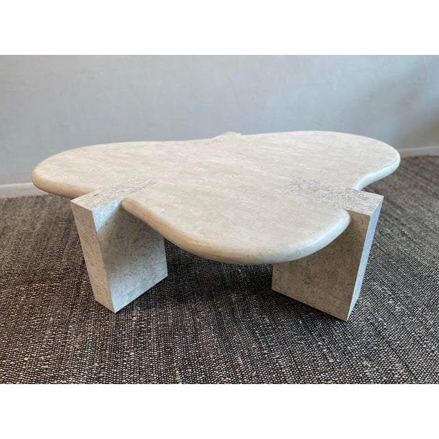 1980s Vintage in the Manner of Maitland Smith Biomorphic Tessellated Stone Coffee Table For Sale In Chicago - Image 6 of 12