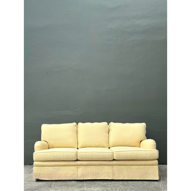 English Vintage Hancock and Moore Three Seat Sofa in Scalamandre For Sale - Image 3 of 9