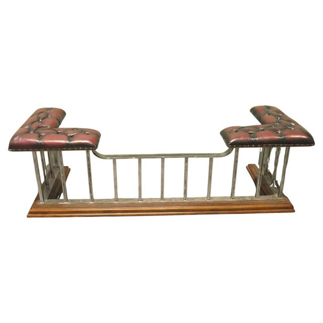 Brown Large Victorian Brass Club Fender in Wood For Sale - Image 8 of 8