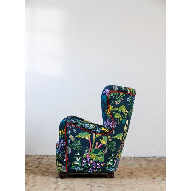 No. 915 Chair in Printed Upholstery by Gocken Jobs, 1940s For Sale - Image 3 of 6