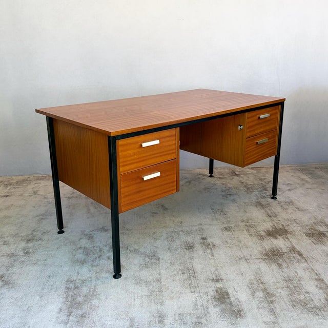 Mid-Century Modern Teak Executive Desk from Abbess Linear, 1965 For Sale - Image 3 of 13