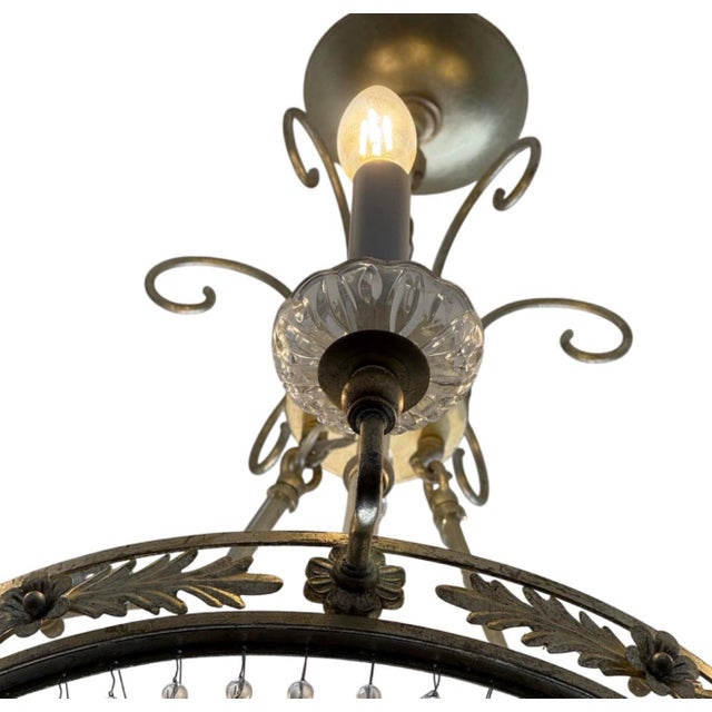 Neoclassical or Regency Dore, Crystal, Six Arm Chandelier, Italy For Sale In Tulsa - Image 6 of 6