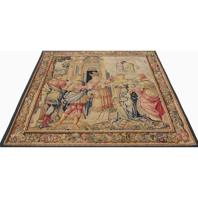 Handwoven recreation of 16th Century tapestry (circa 1540) entitled “The Wedding of Cephalus and Procris”. The story of...
