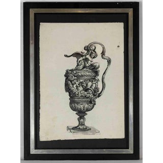 Unknown, Anfora Drawing, Ink and Watercolor on Paper, 18th Century For Sale