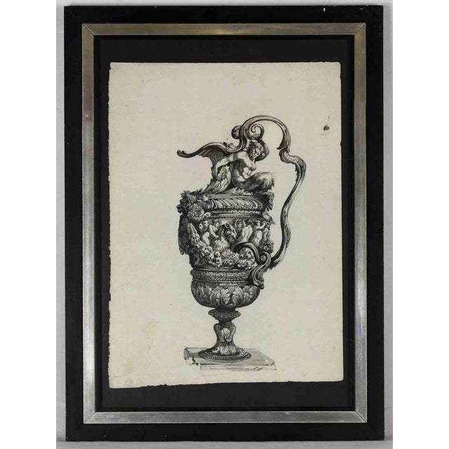 Unknown, Anfora Drawing, Ink and Watercolor on Paper, 18th Century For Sale