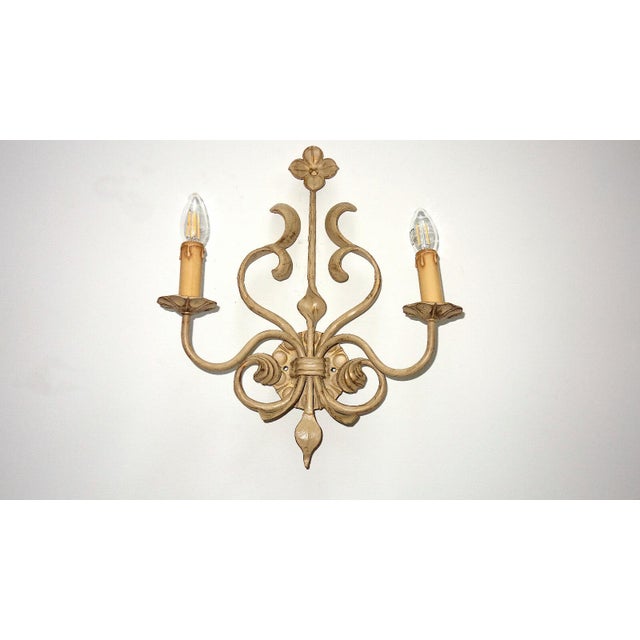 1960s Wrought Iron Flower Wall Lamp from Koch & Sons, 1960s For Sale - Image 5 of 5