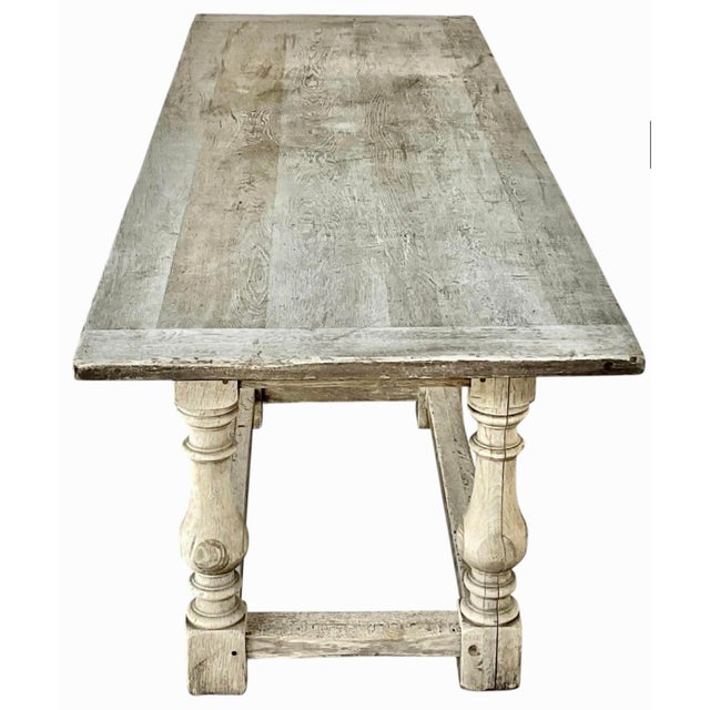 Jacobean English Jacobean Style Bleached Oak Dining Table, Late 19th Century For Sale - Image 3 of 11