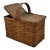 Outstanding Antique American Pennsylvania Amish Hand Woven Alder & Ash Wood Splint Picnic Basket Circa Late 1800s For Sale