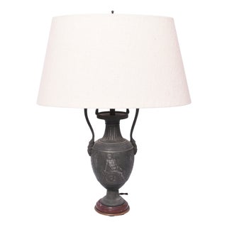 Neoclassical Blackened Iron Lamp, 1920s For Sale