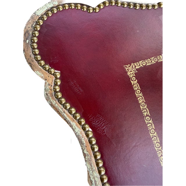 Brick Red Vintage Minton-Spidell Leather Top Game Table For Sale - Image 8 of 14
