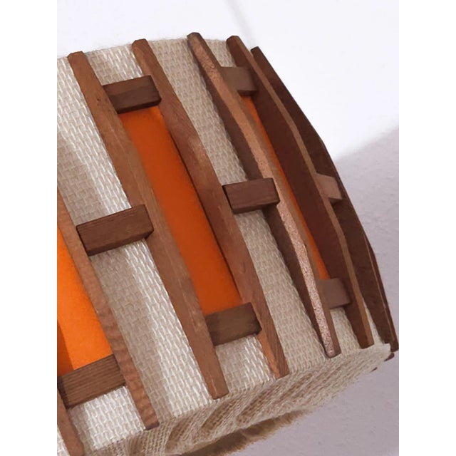 1970s Mid-Century Modern Teak Wook Pendant Lamp, 1970s For Sale - Image 5 of 6