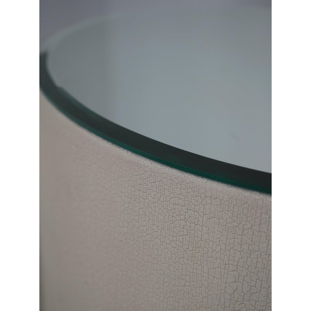 Studio a Modern Textured Canvas Mirror Top Pedestal For Sale In Philadelphia - Image 6 of 10