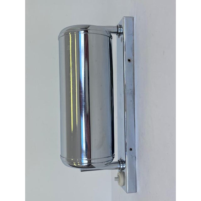 Bauhaus Adjustable Chrome Wall Lamp, Former Czechoslovakia, 1930s For Sale - Image 6 of 8