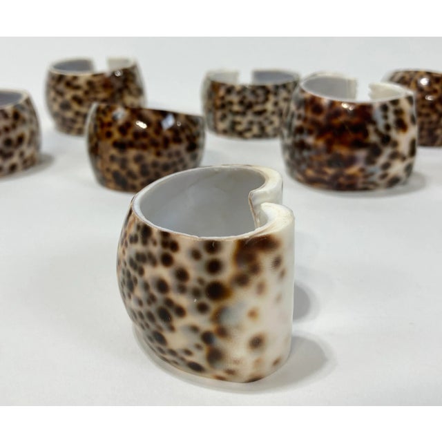 Vintage Tiger Cowrie Shell Napkin Rings, S/10 For Sale In Kansas City - Image 6 of 9