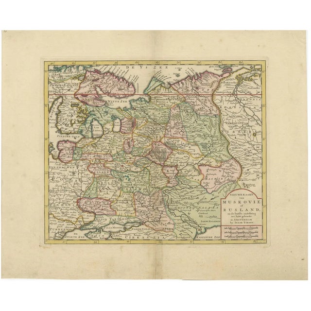 Map of Muscovy or Russia by Isaac Tirion For Sale