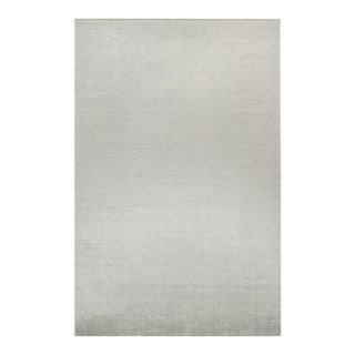 2010s Rug & Kilim’s Plain Modern Rug in Solid Silver-Gray Tone-on-Tone - 13x20 For Sale
