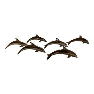 Silver Plate Dolphin Place Card Holders - Set of 6 For Sale